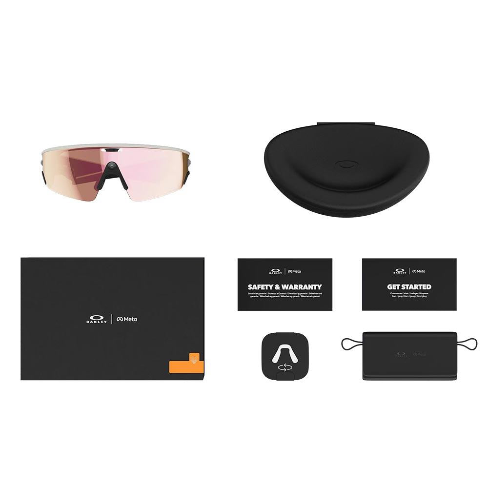 Oakley Meta Vanguard AI Sunglasses White - Prizm Rose Gold Lenses