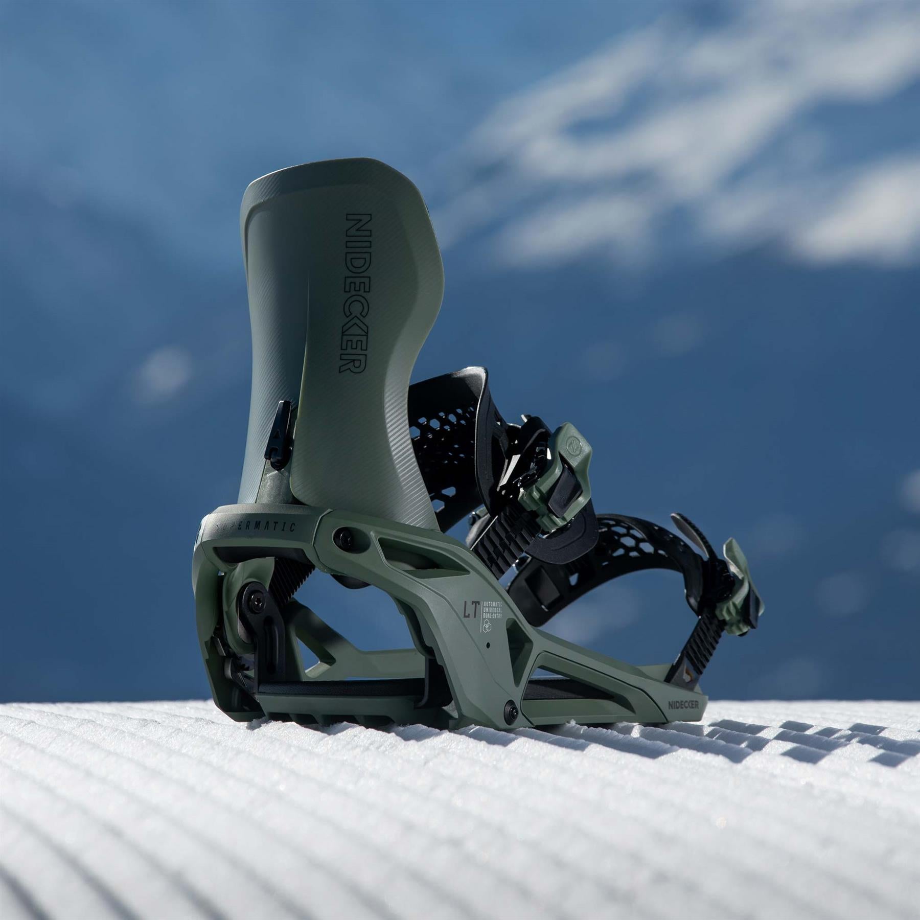 Nidecker Supermatic LT Step-In Snowboard Bindings Olive 2026