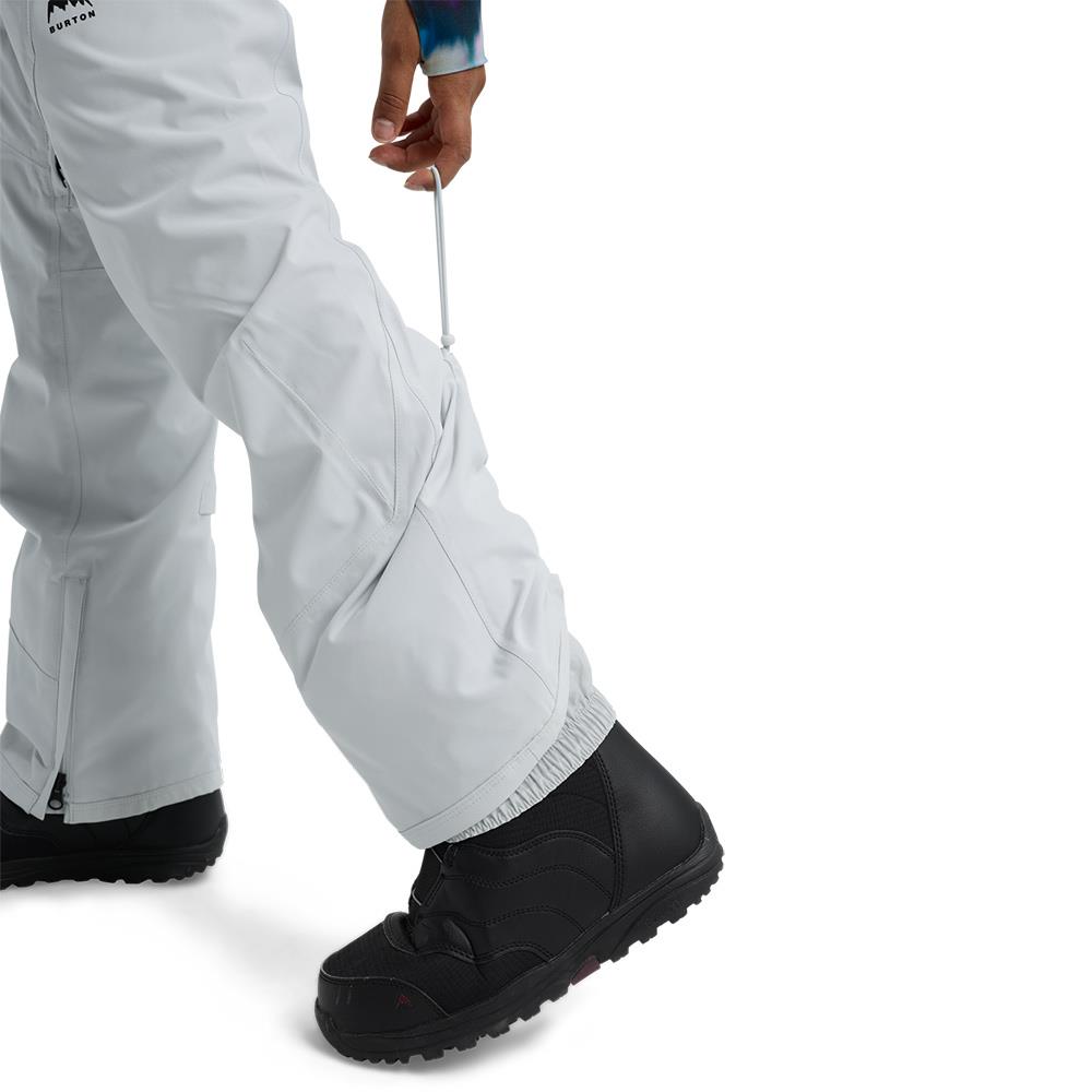 Burton Reserve 2L Womens Stretch Slim Bib Pants Gray Cloud