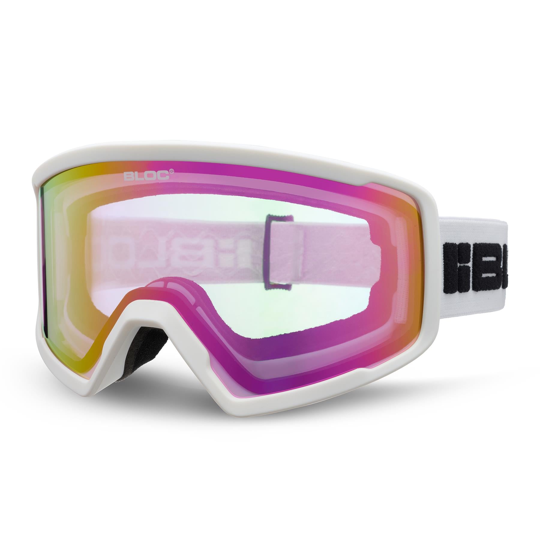 Bloc Sirus Goggles Matt White - Powder Pink Lens