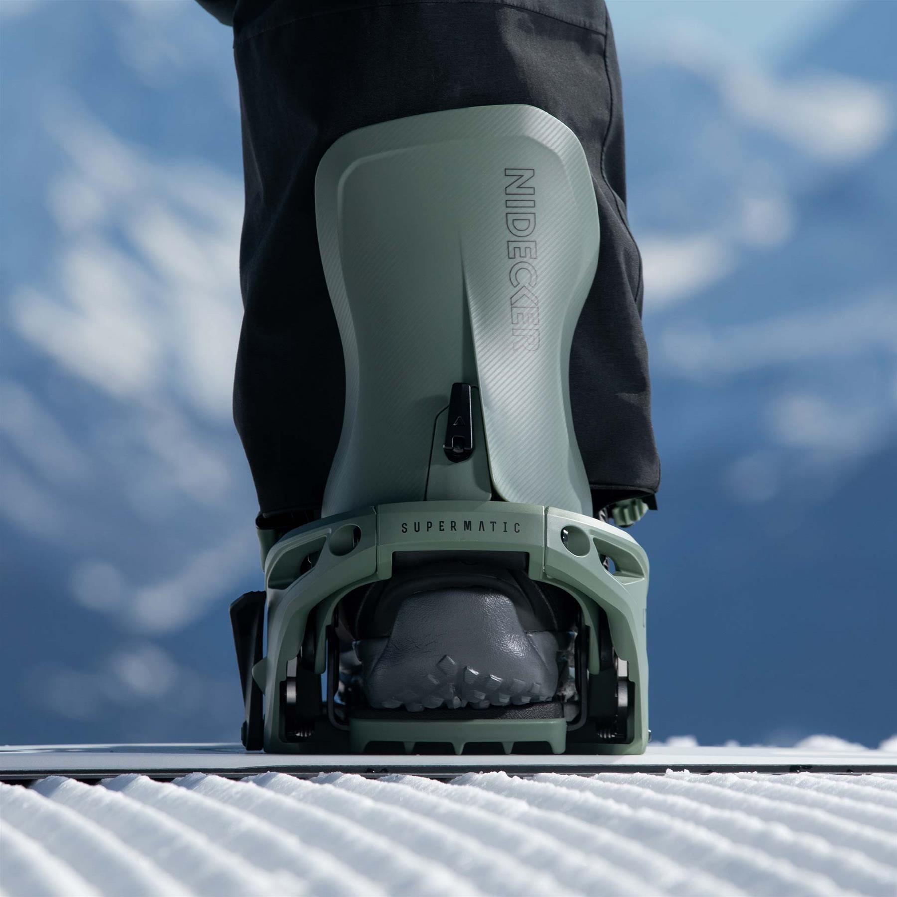 Nidecker Supermatic LT Step-In Snowboard Bindings Olive 2026