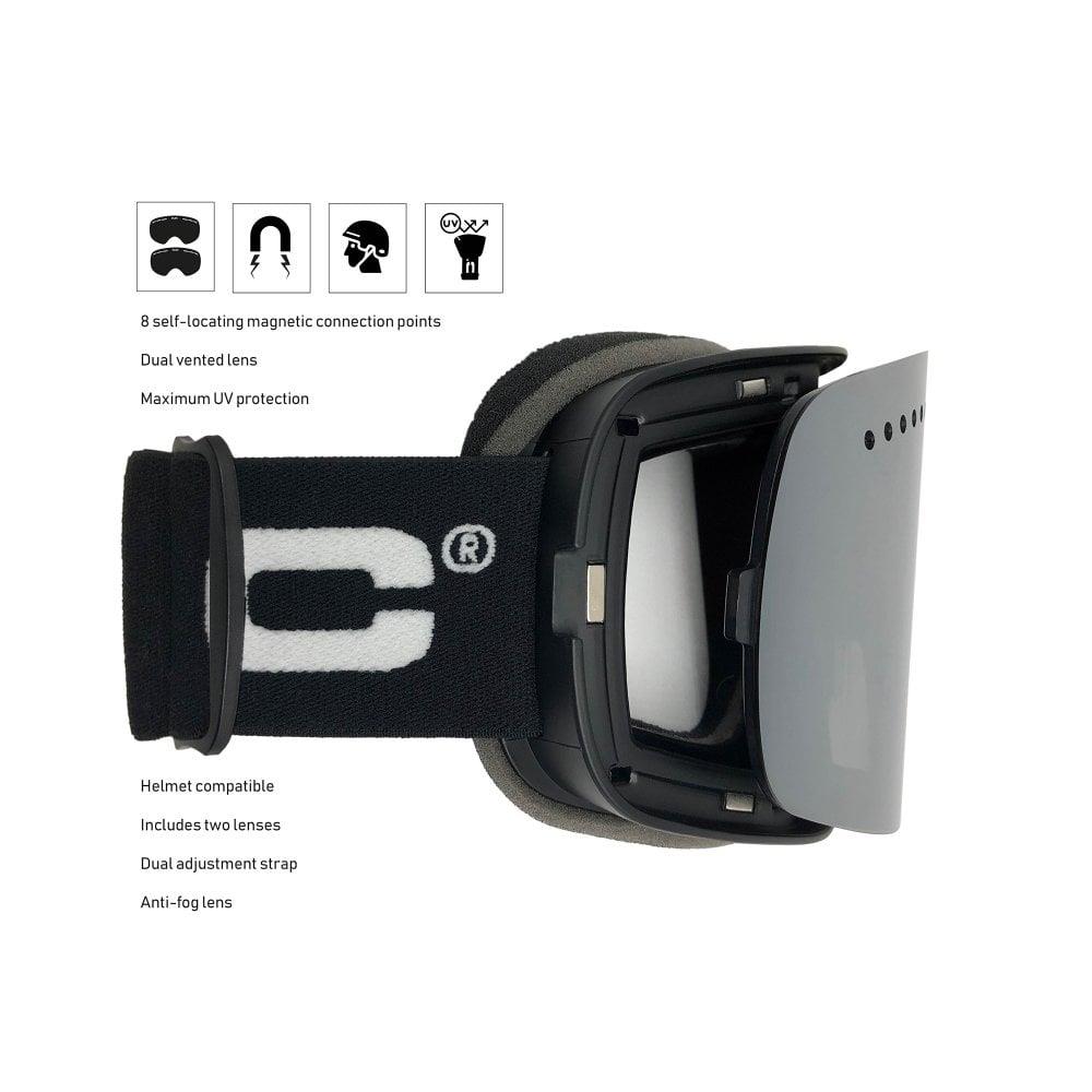 Bloc Fifty-Five Goggles Matt White - Blue Mirror + Powder Lenses