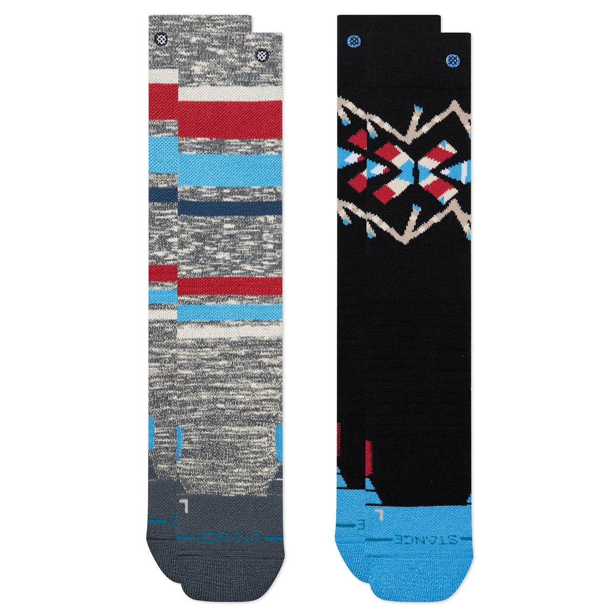 Stance Kids Stripe Up Mid Poly 2 Pack Ski + Snowboard Socks Windward Blue