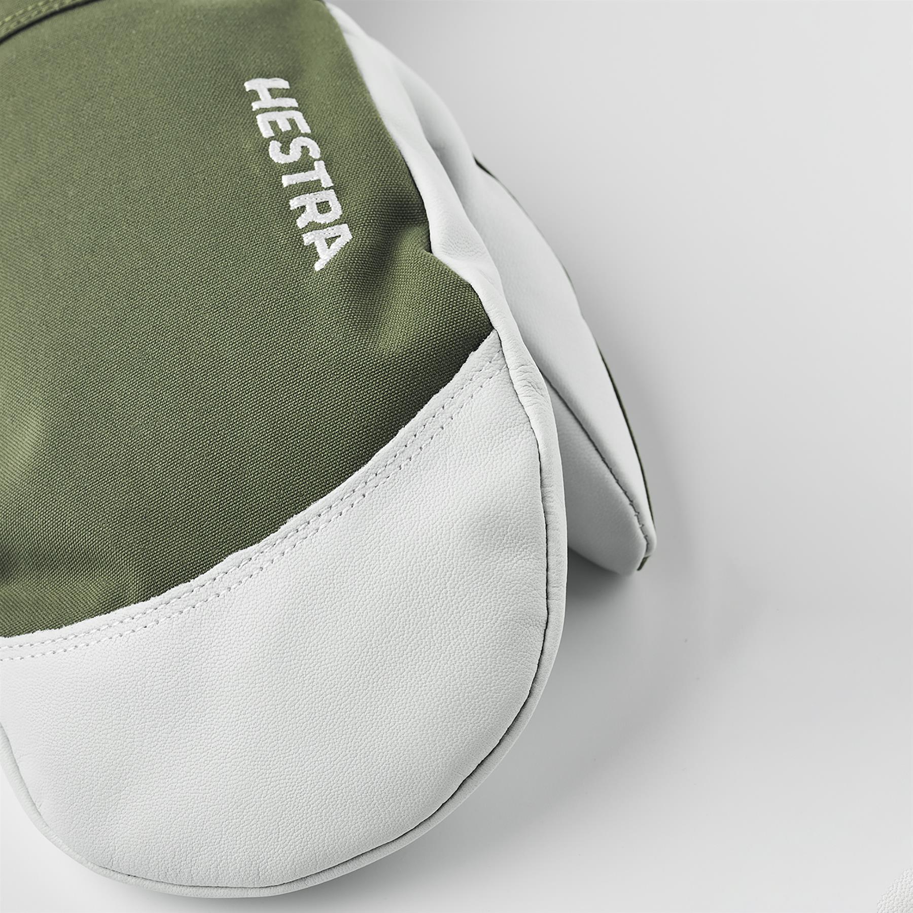 Hestra Army Leather Heli Ski Mitts Olive