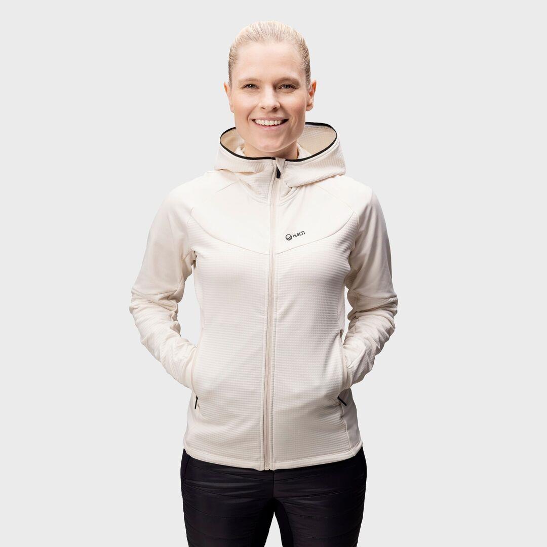 Halti Heat Grid Womens Hooded Layer Jacket Eggnog Beige