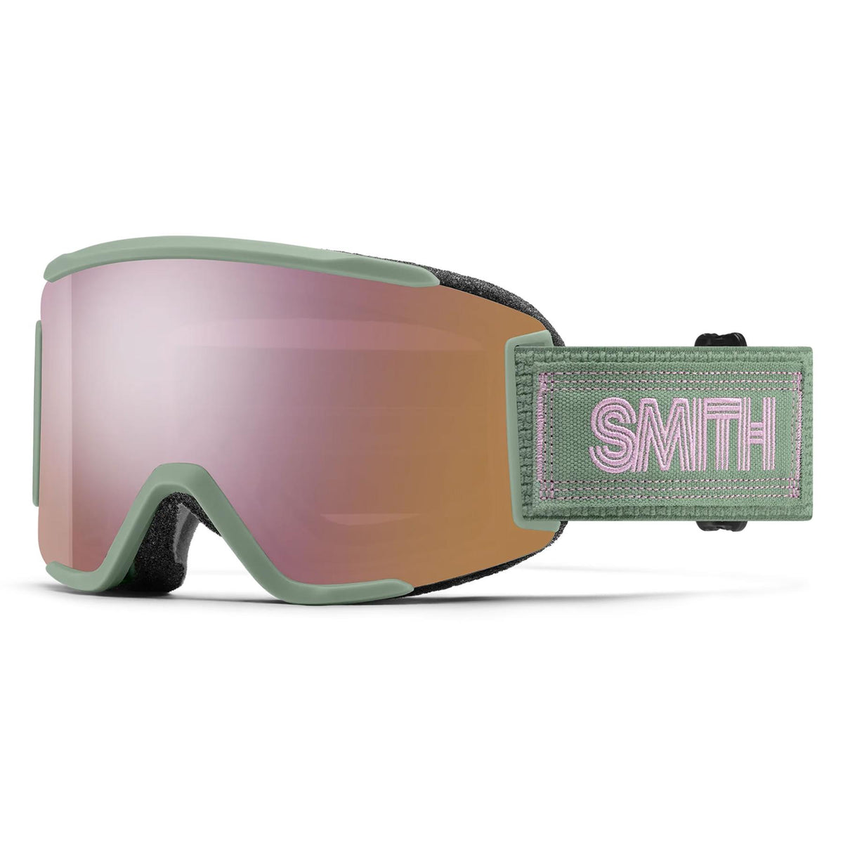 Smith Squad S Goggles Olive Warm Steel - Chromapop Everyday Rose Gold Mirror + Spare Lens