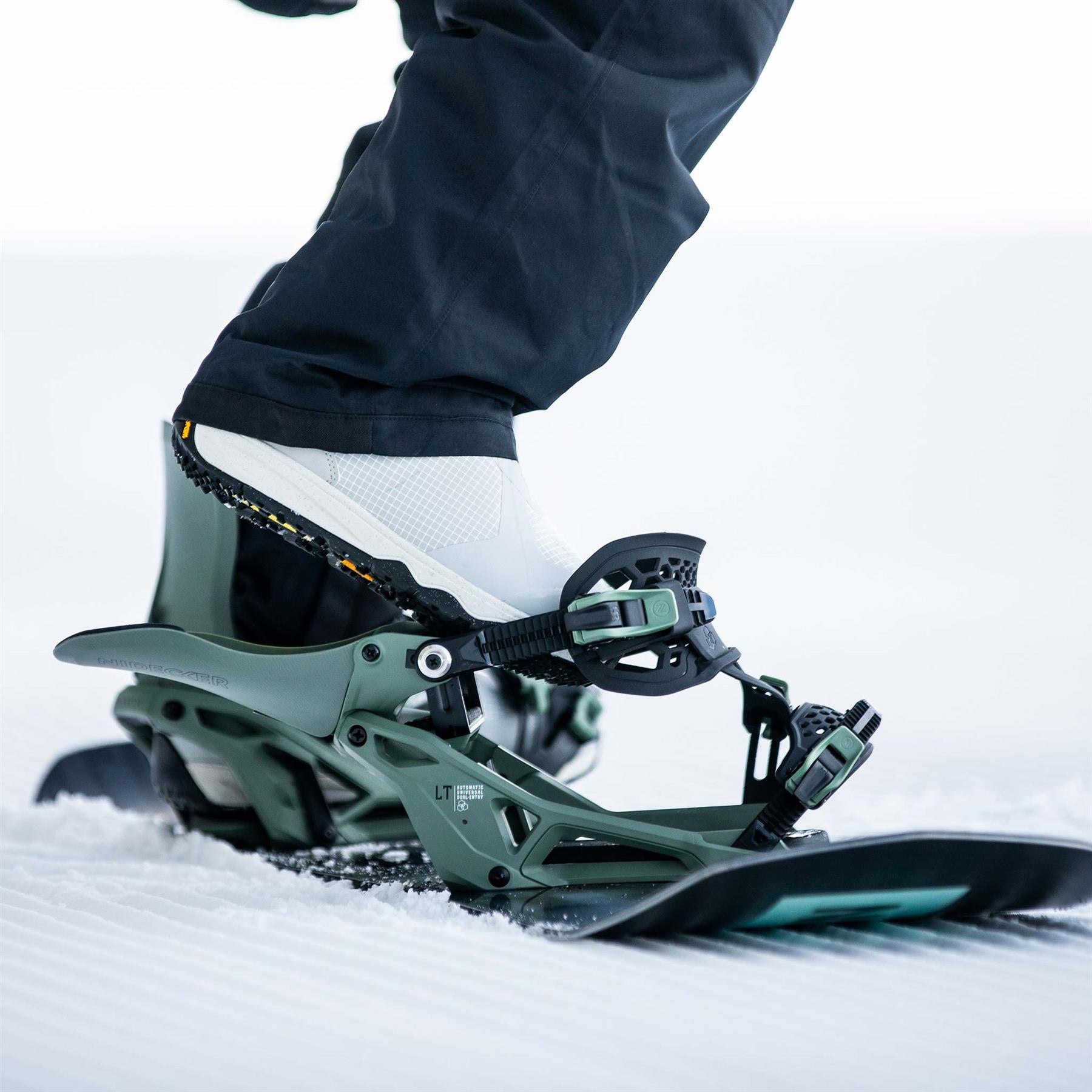 Nidecker Supermatic LT Step-In Snowboard Bindings Olive 2026