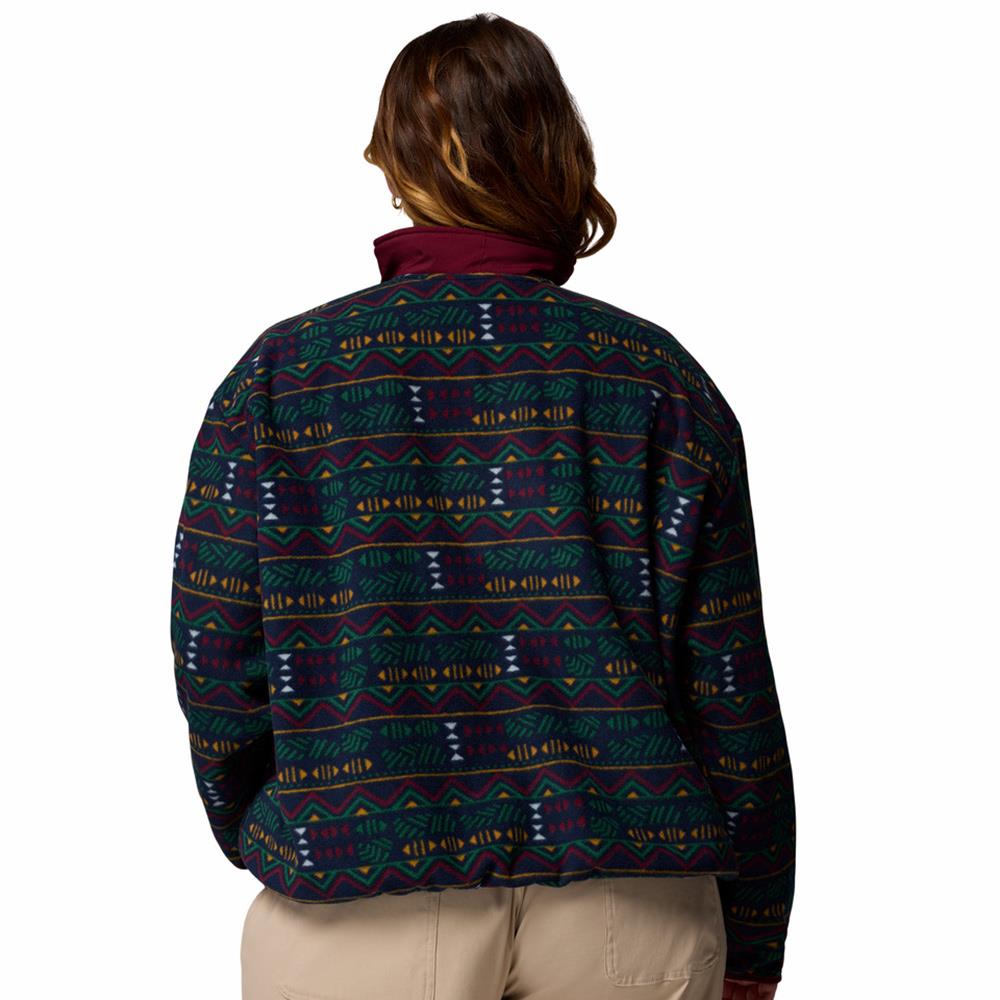 Columbia Sequoia Grove Printed Half Zip Womens Fleece Collegiate Navy