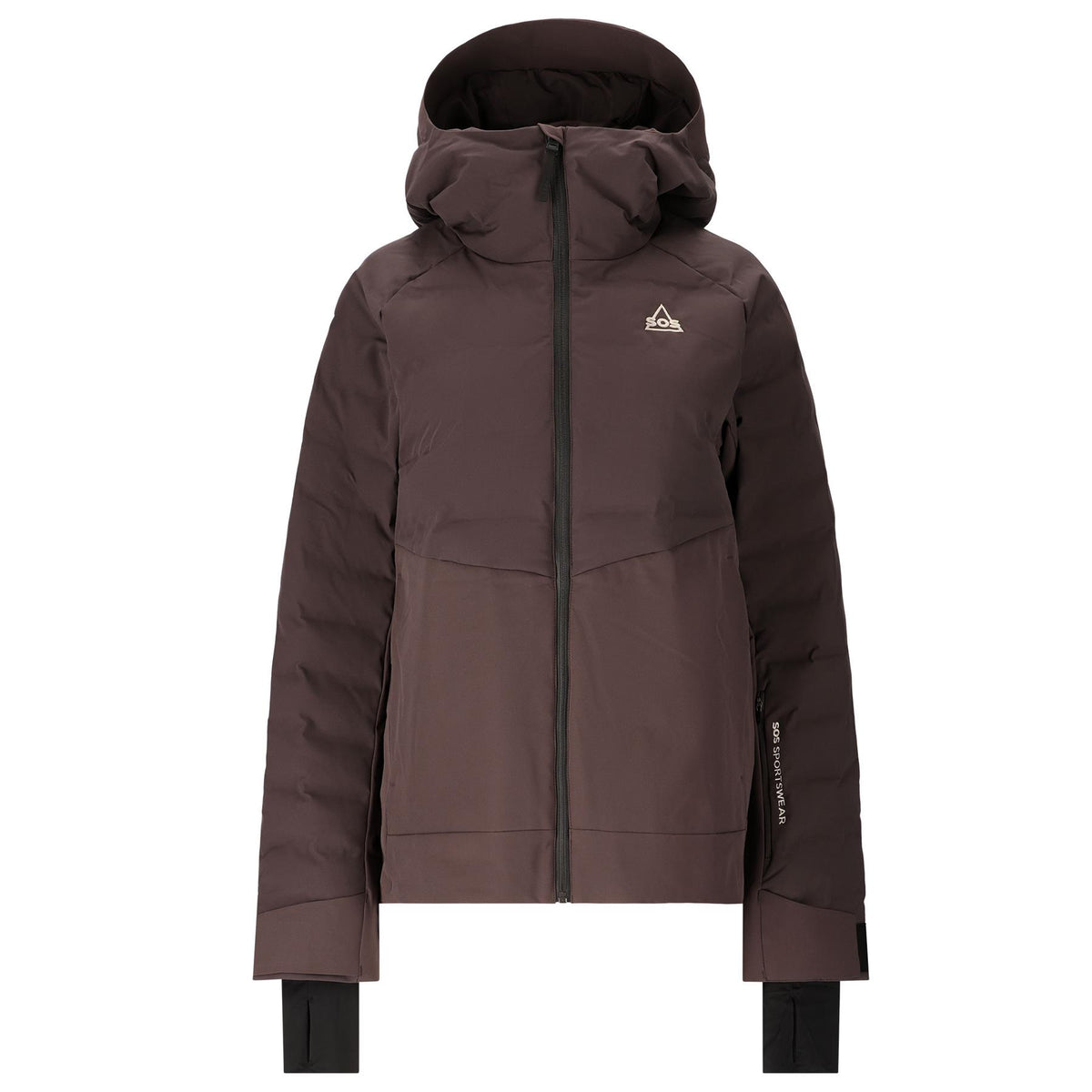 SOS Patrol Womens Ski Puffer Jacket Shale Mud