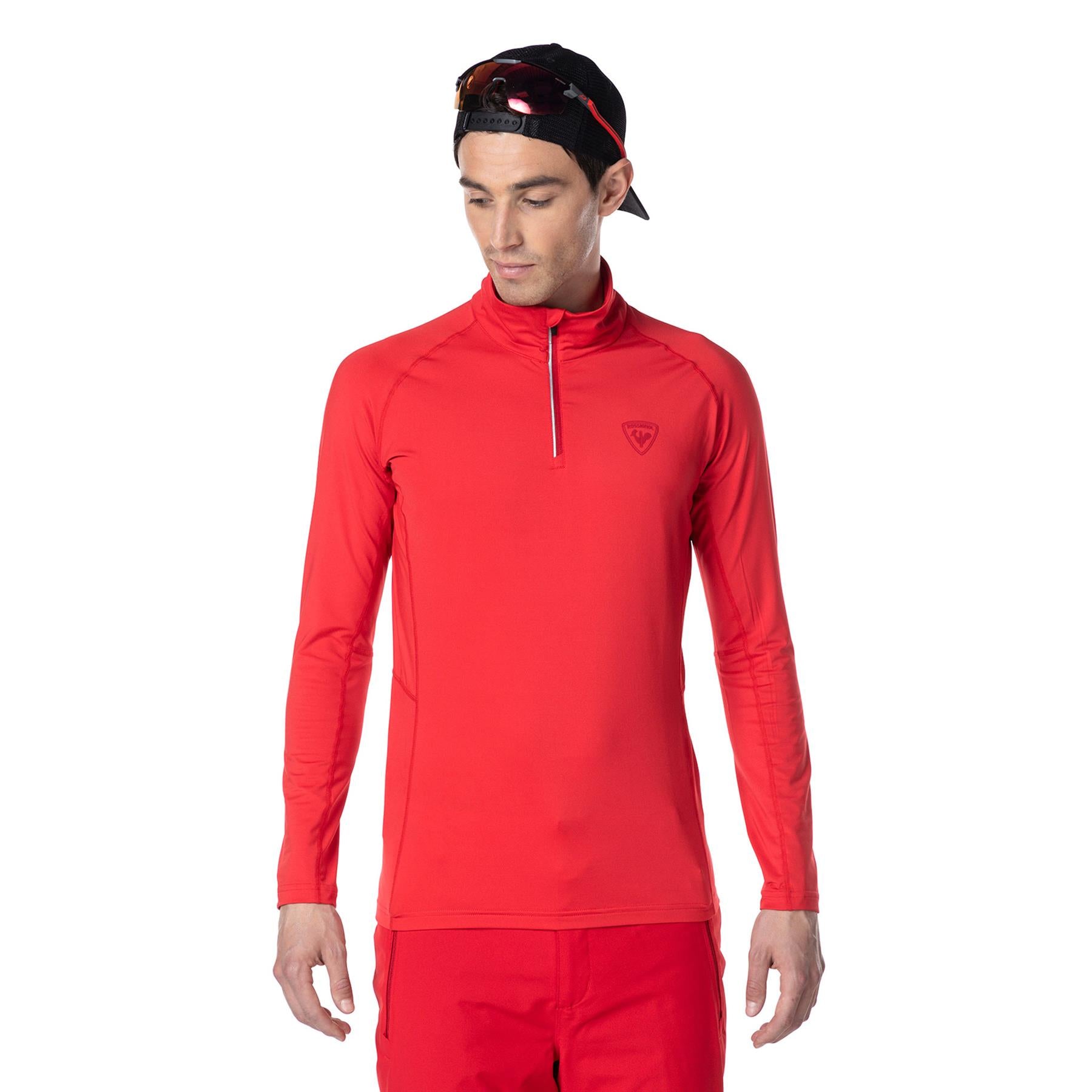Rossignol Mens Classique 1/2 Zip Top Sports Red