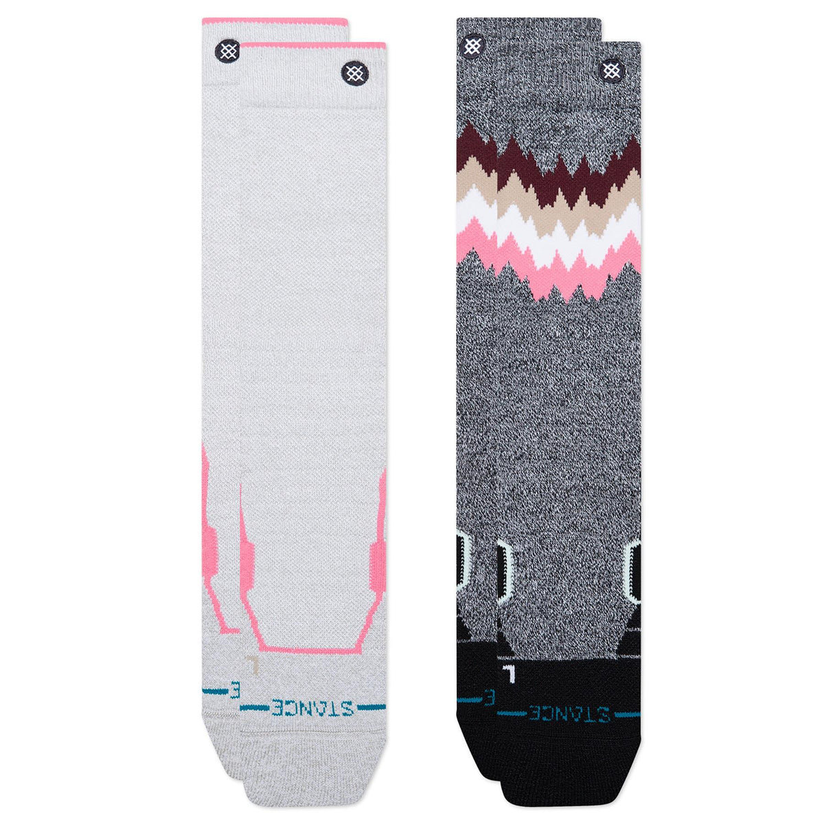 Stance Womens 2X Mid Poly 2 Pack Ski + Snowboard Socks Grey