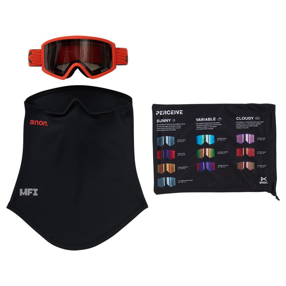 Anon Tracker 2.0 MFI Kids Goggles Fiesta Red - Smoke Lens + Face Mask