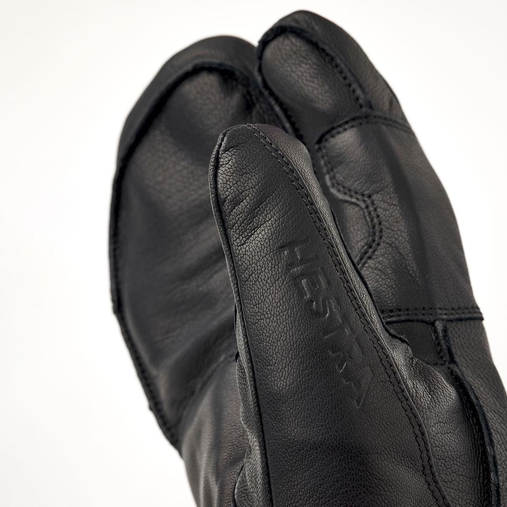 Hestra Fall Line Leather 3 Finger Mitts Black