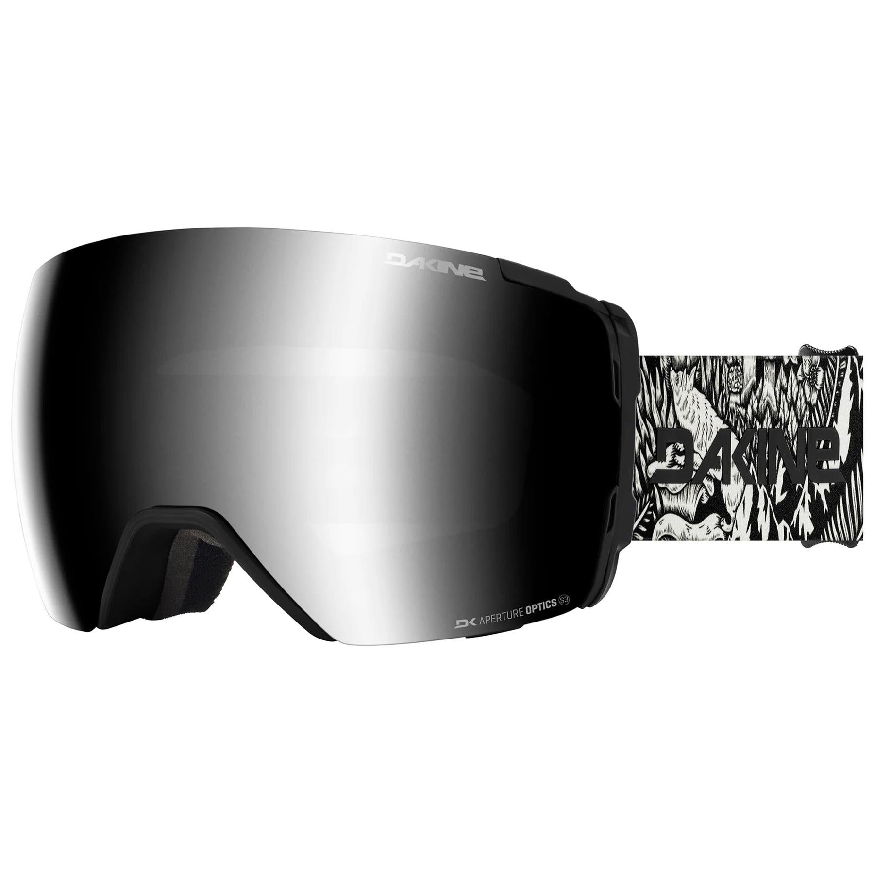 Dakine Domain Snow Goggles Plus Kingdom Black - Silver Mirror + Storm Rose Lens