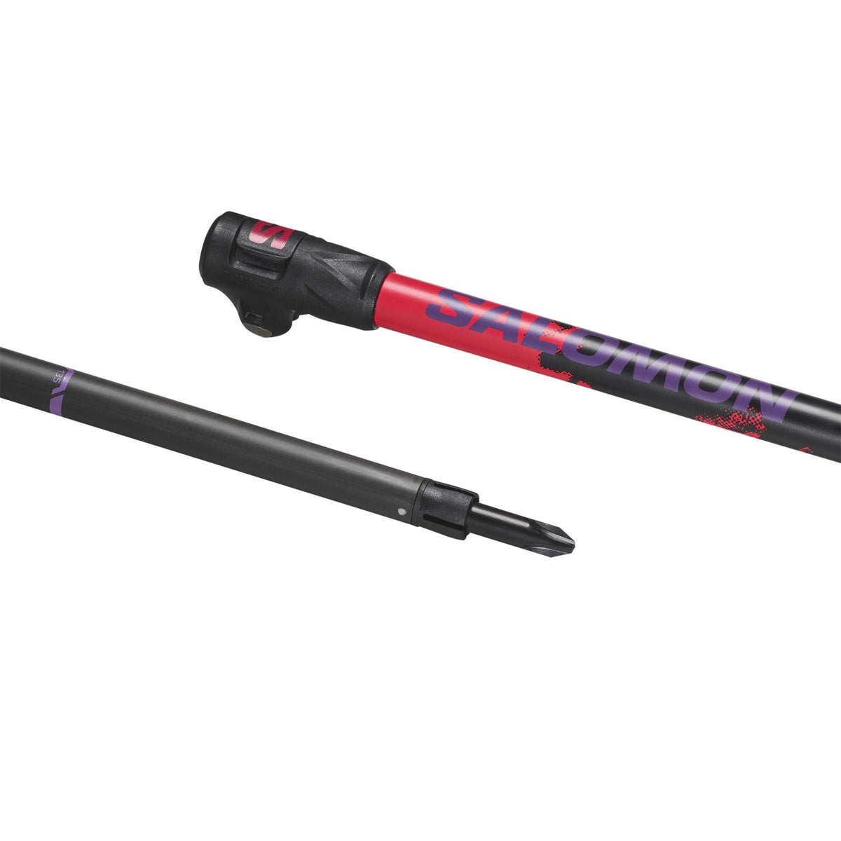 Salomon Steep Pro Vario S3 Adjustable Ski Poles Black/Red