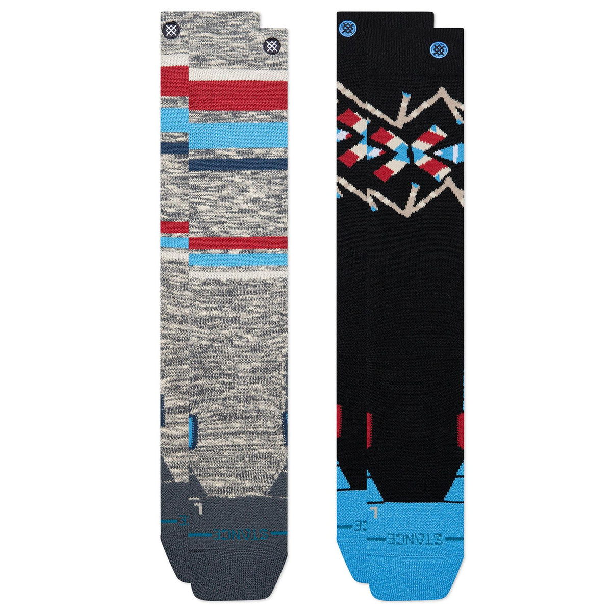 Stance Stripe Up Mid Poly 2 Pack Ski + Snowboard Socks Windward Blue
