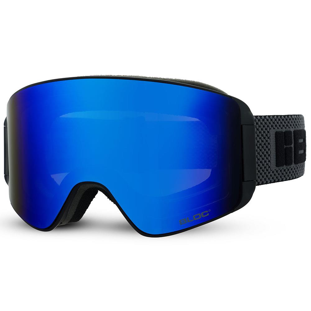 Bloc Eighty-Five Goggles Matt Black - Blue Mirror Lens + Orange Revo Blue Lenses