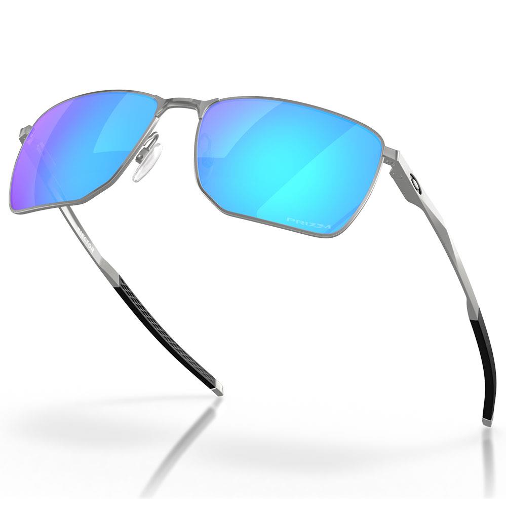 Oakley Ejector Sunglasses Satin Chrome - Prizm Sapphire Lens