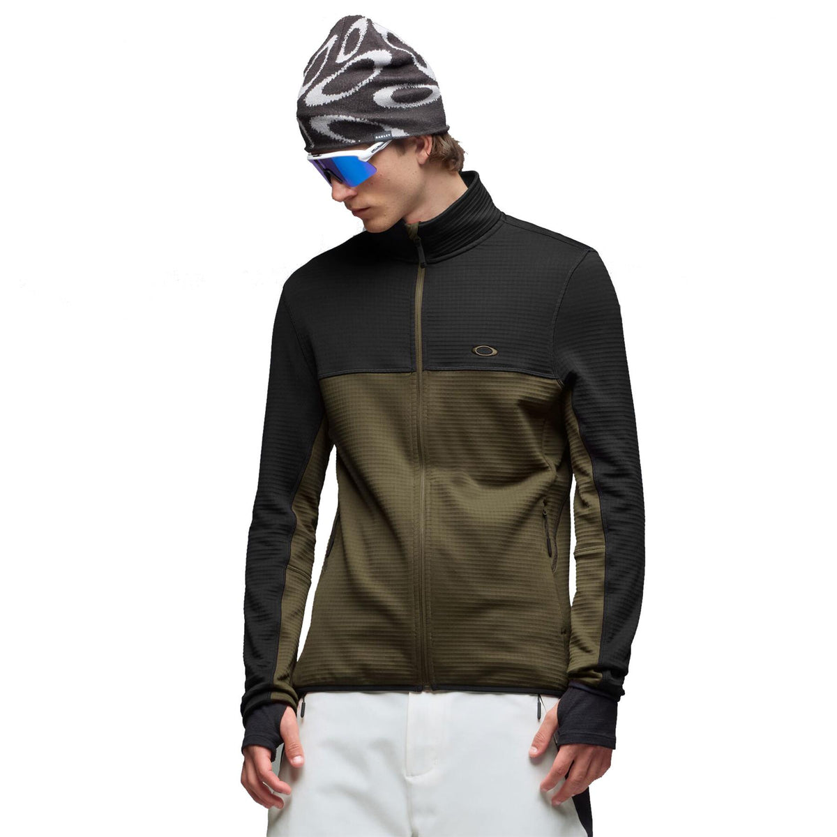 Oakley Canopy Full Zip Mens Sweatshirt Blackout / Deep Olive