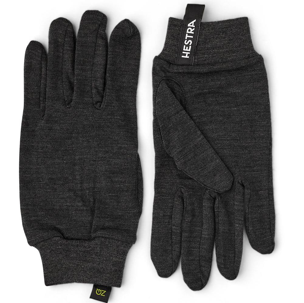 Hestra Merino Wool Unisex Active Liner Gloves Charcoal