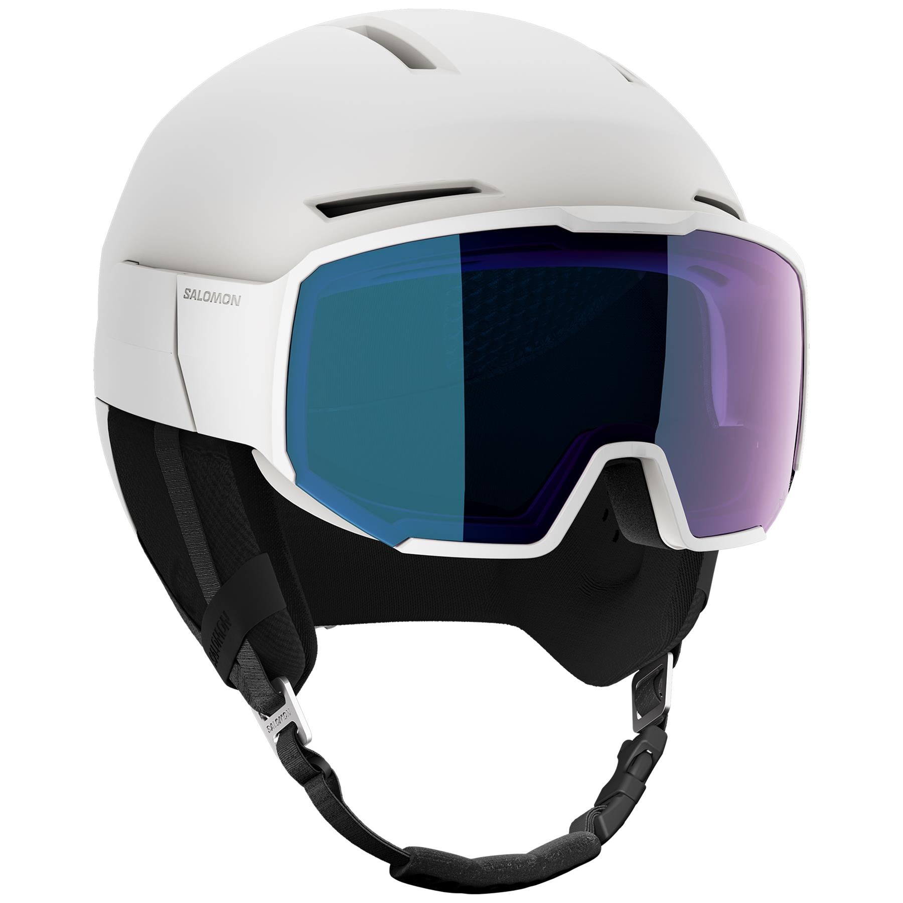 Salomon Osmo Pro Visor Sigma Photo Ski + Snowboard Helmet White - Photo Blue Lens