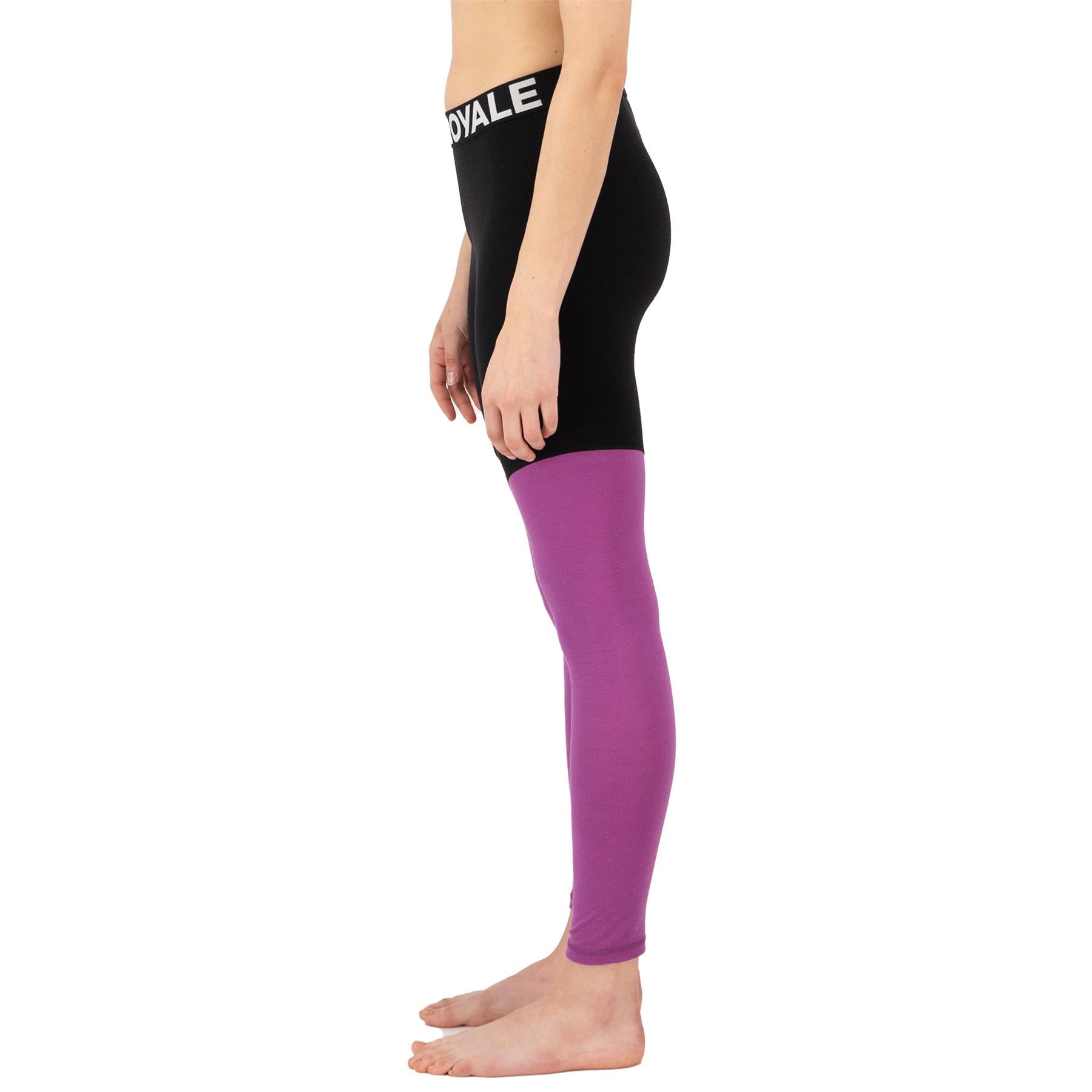 Mons Royale Womens Cascade Merino Base Layer Leggings Purple Bolt
