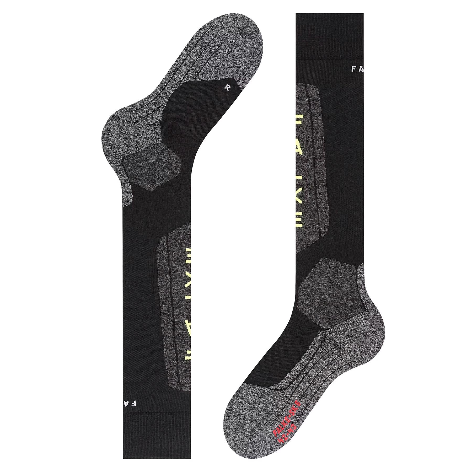 Falke SK5 Silk Mens Ski Socks Black-Lightning