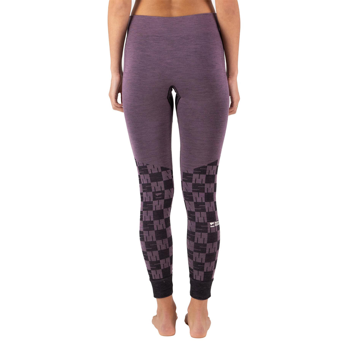 Mons Royale Womens Ascender Merino Seamless Leggings Mauve/Black