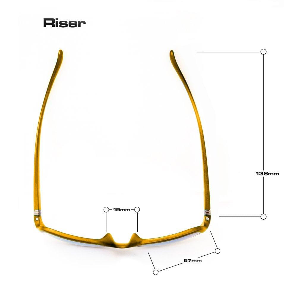 Bloc Riser Sunglasses Matt Black/Yellow - Red Mirror Lens