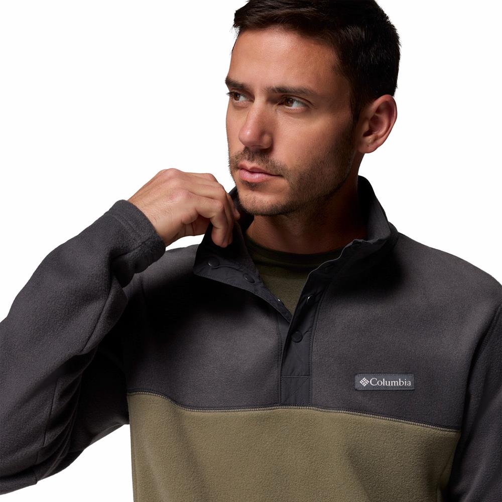 Columbia Steens Mountain II Half Snap PO Mens Fleece Stone Green / Shark