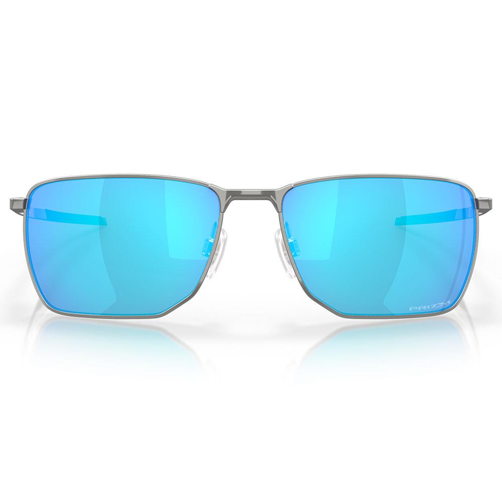 Oakley Ejector Sunglasses Satin Chrome - Prizm Sapphire Lens