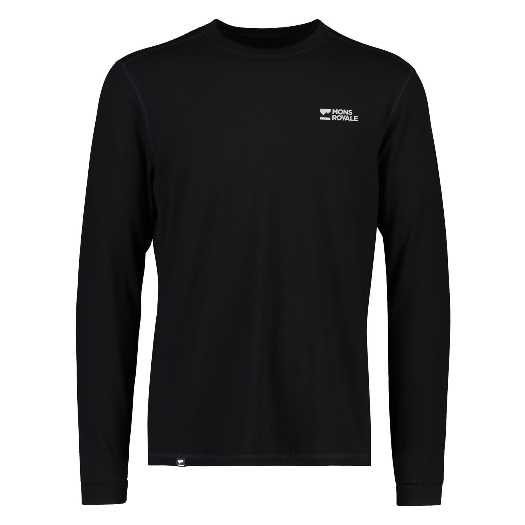 Mons Royale Mens Cascade Merino Base Layer LS Top Black