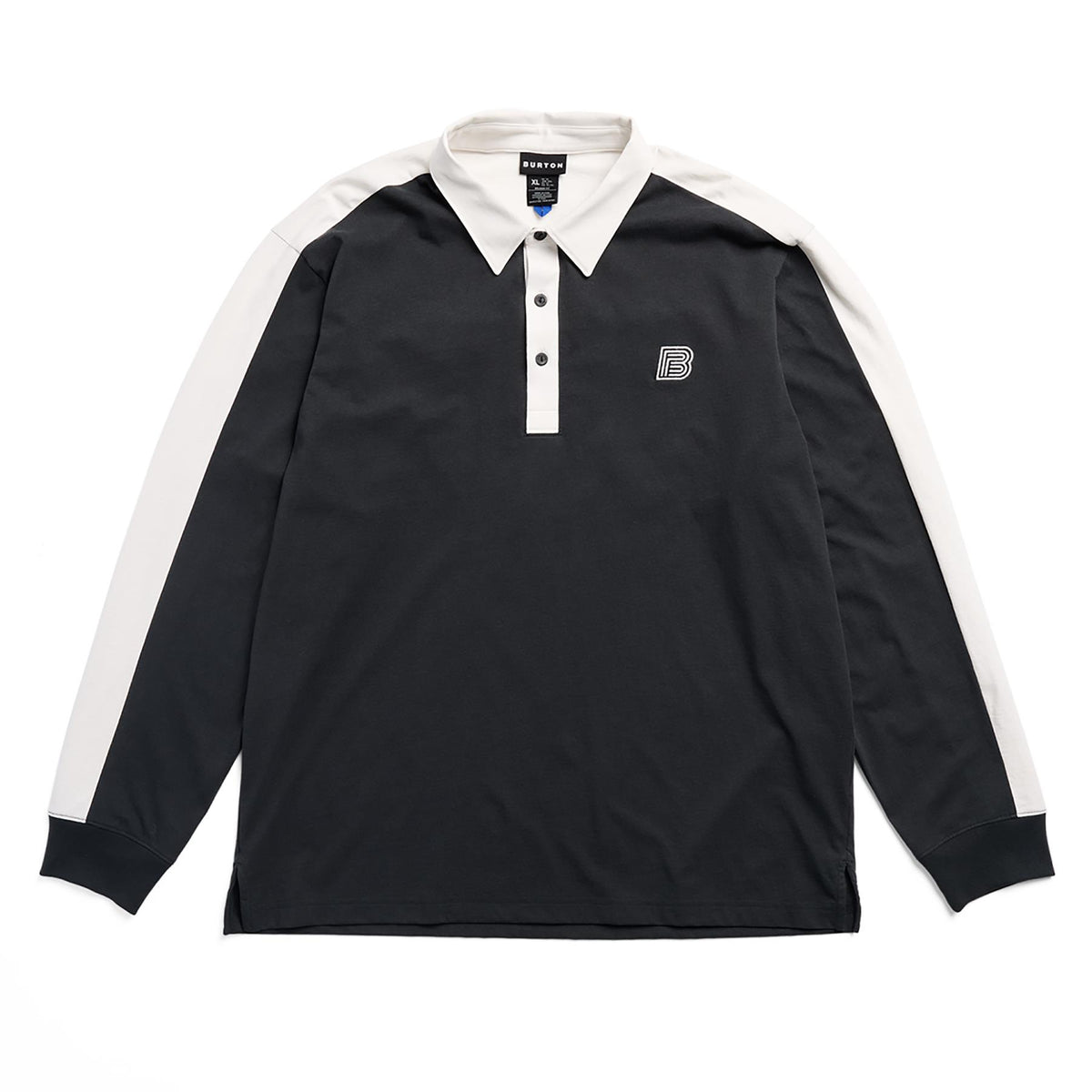 Burton Zeb Mens Rugby Shirt True Black/Stout White