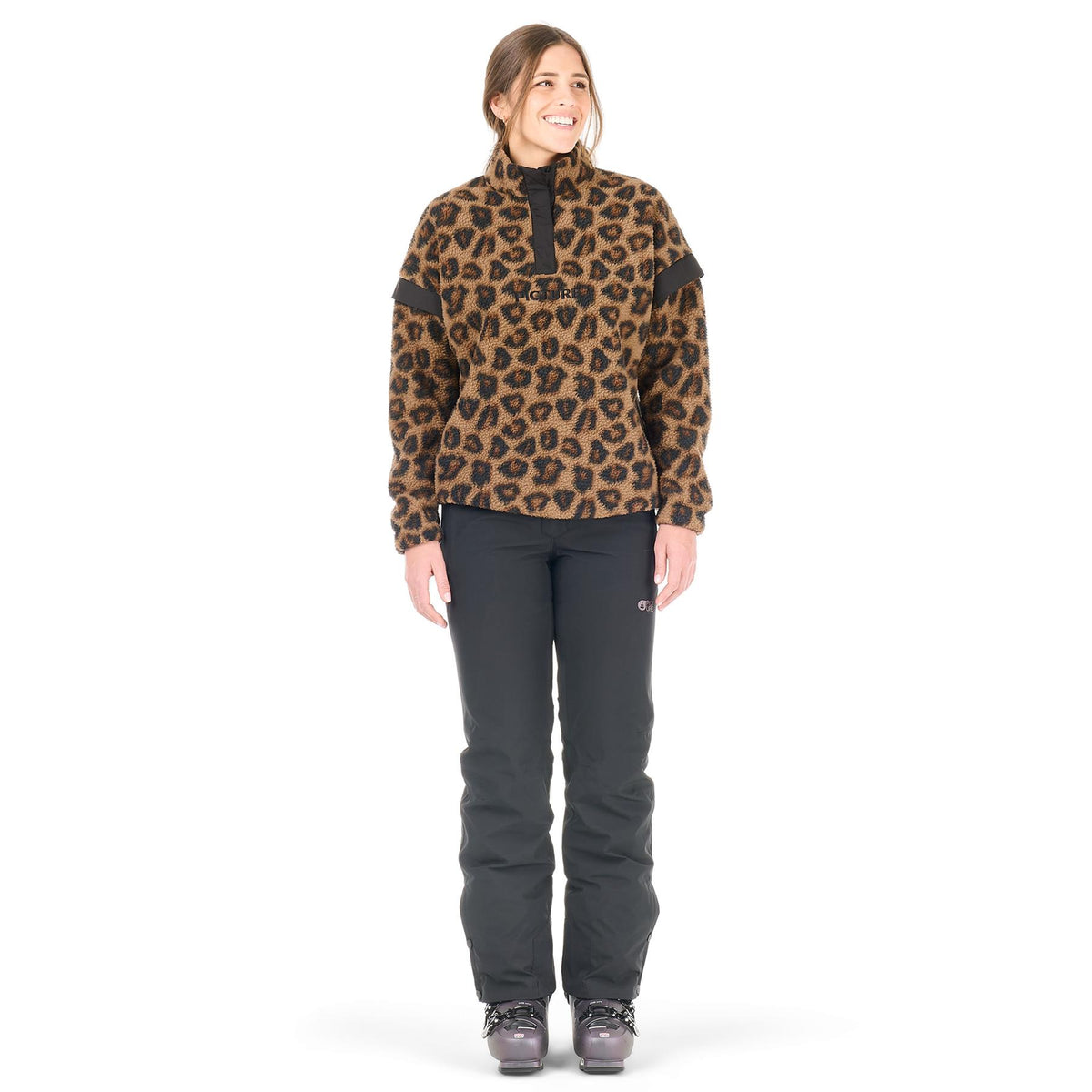 Picture Womens Velora Printed 1/4 Fleece Wild Spot Print