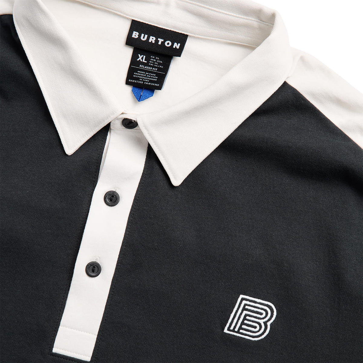 Burton Zeb Mens Rugby Shirt True Black/Stout White
