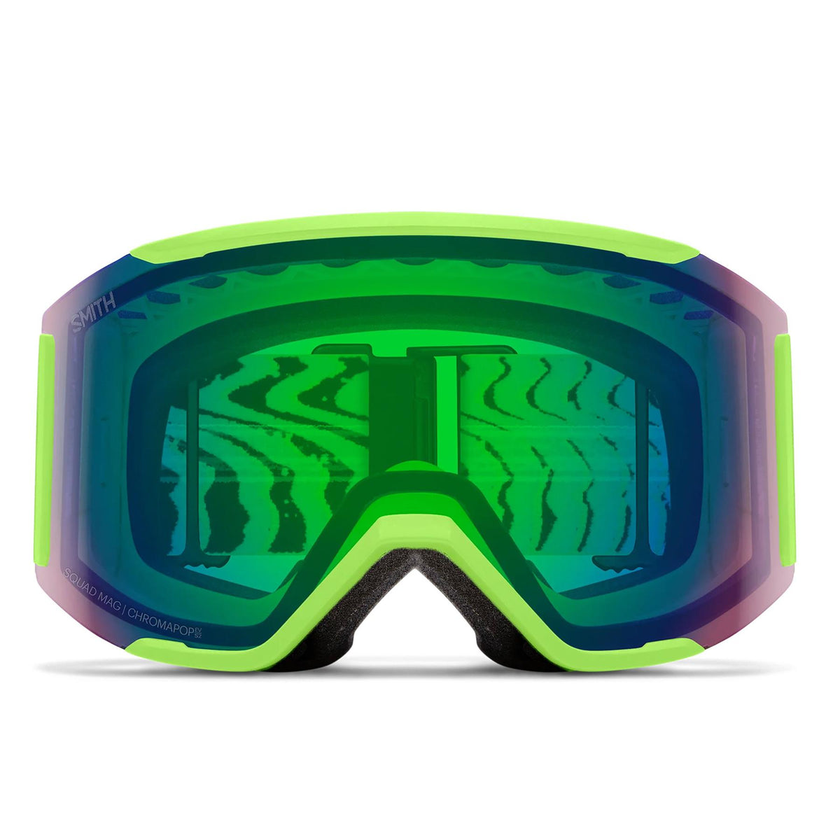 Smith Squad MAG Goggles Slime Static Shag - Chromapop Everyday Green Mirror + Spare Lens