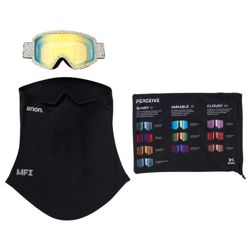 Anon Tracker 2.0 MFI Kids Goggles Speckles - Gold Amber Lens + Face Mask