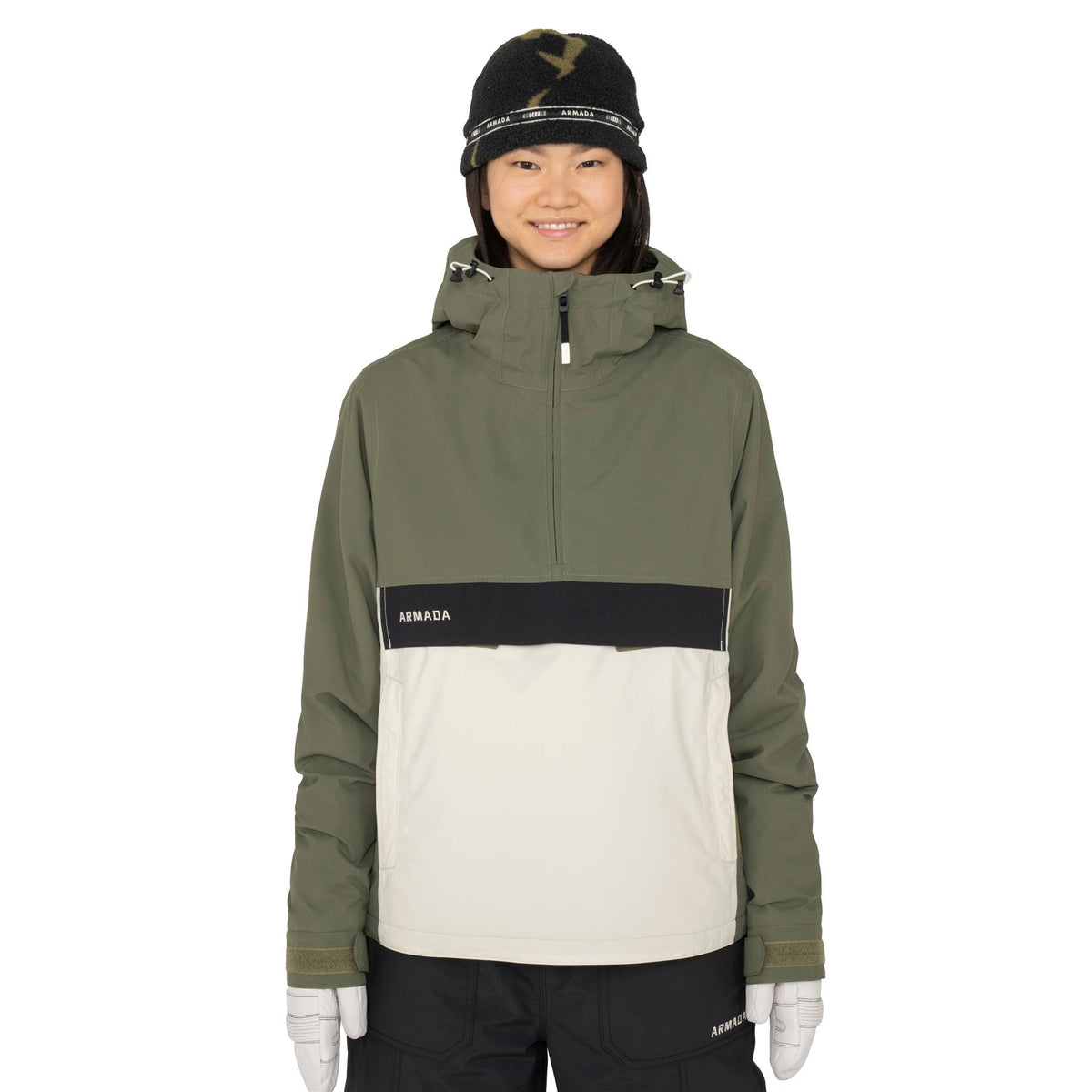 Armada Rosalie 2L Womens Insulated Anorak Jacket Swamp/Bone Dust
