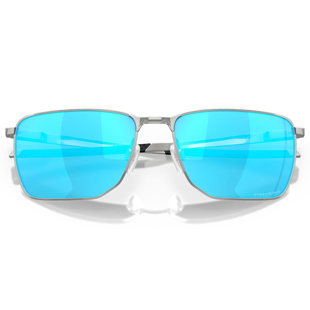 Oakley Ejector Sunglasses Satin Chrome - Prizm Sapphire Lens