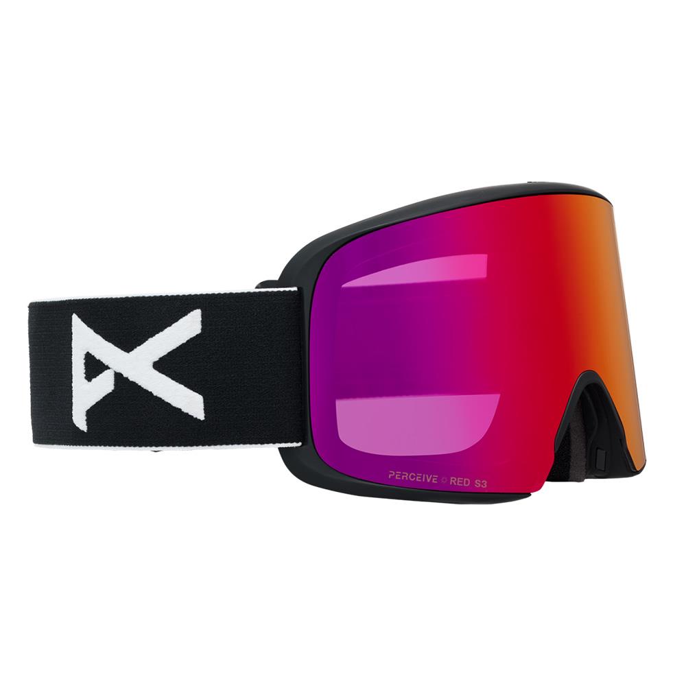 Anon M6 MFI Goggles Black - Perceive Sunny Red + Cloudy Burst Lens + Face Mask