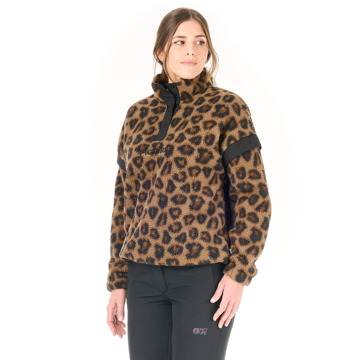 Picture Womens Velora Printed 1/4 Fleece Wild Spot Print