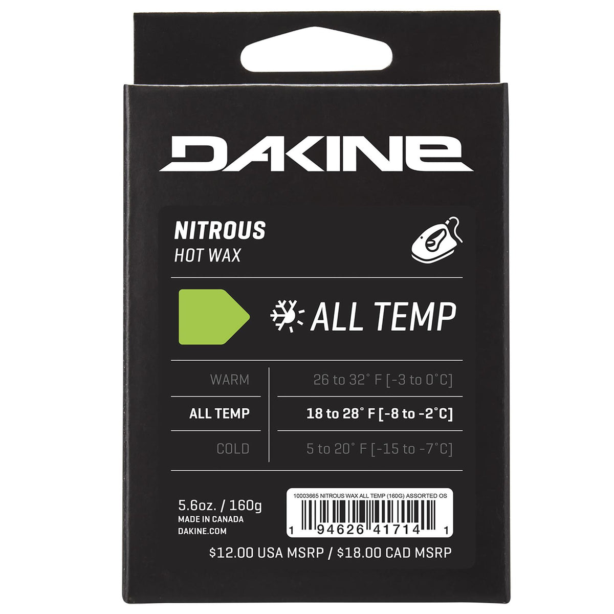 Dakine Nitrous All Temp Ski + Snowboard Hot Wax Assorted