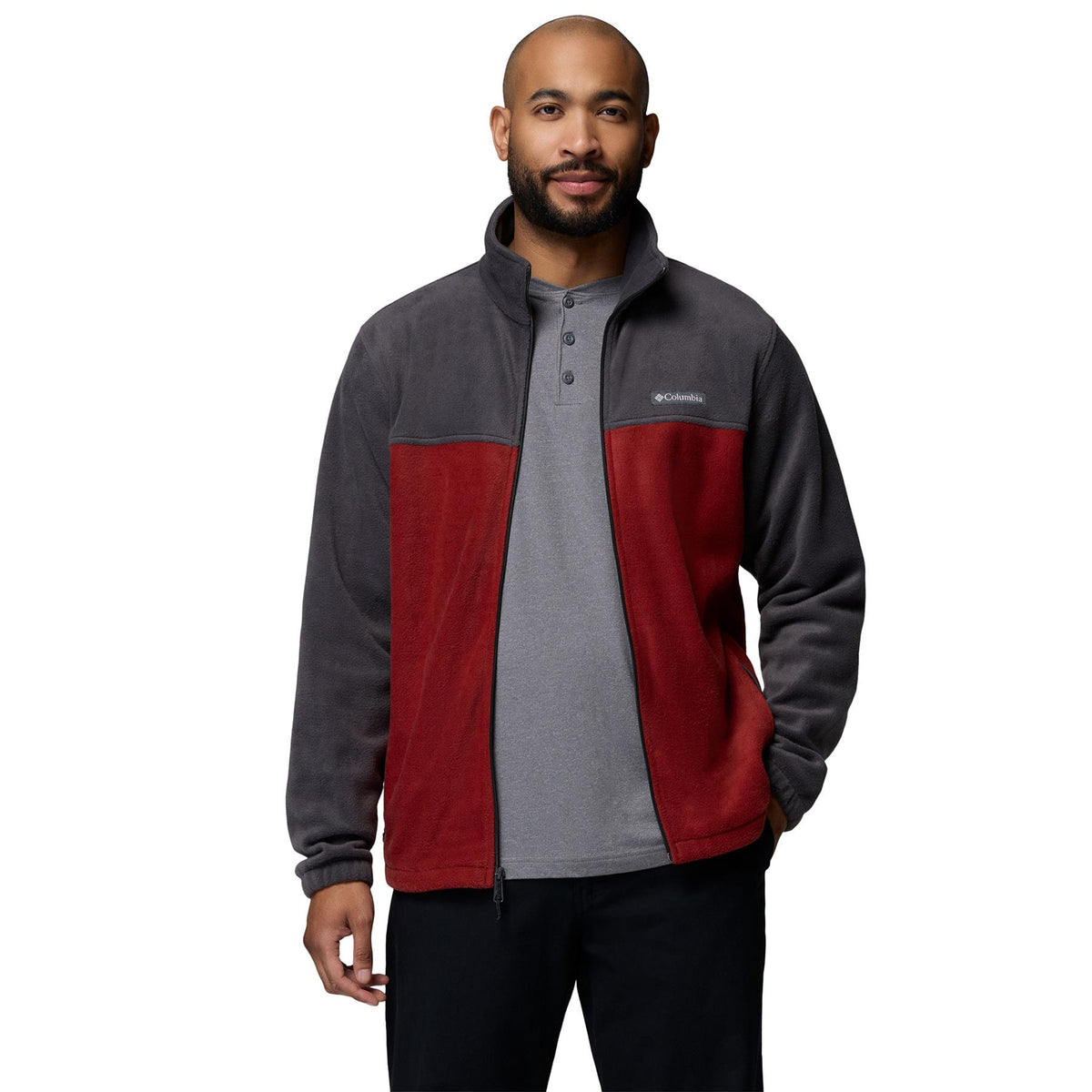 Columbia Steens Mountain Full Zip 2.0 Mens Fleece Shark / Red Oxide