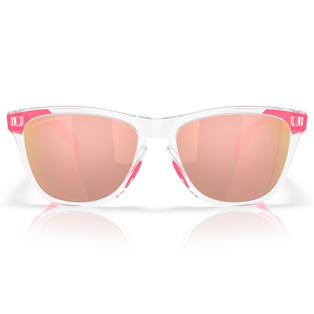 Oakley Frogskins Neon Pop Sunglasses Clear - Prizm Rose Gold Polarized Lens
