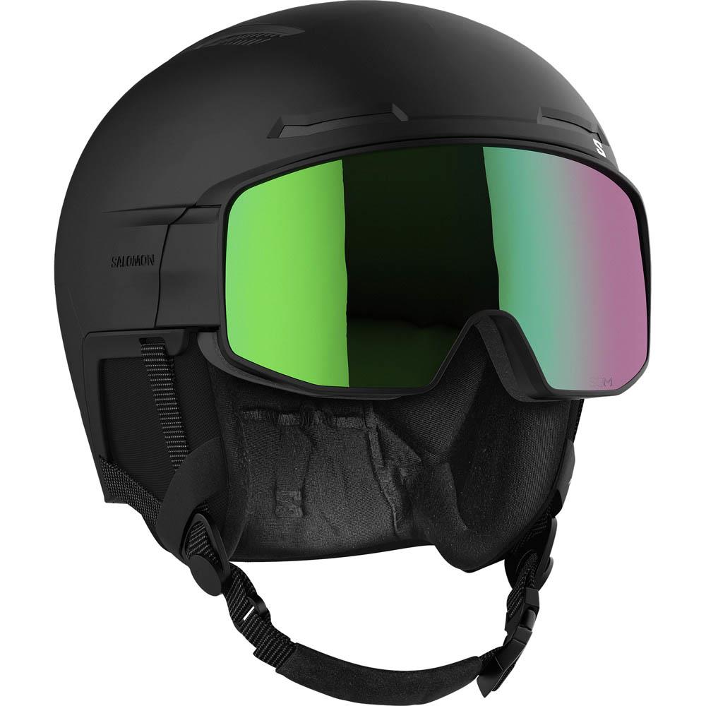 Salomon Driver Pro Sigma Visor Ski + Snowboard Helmet Black - Universal Emerald Lens
