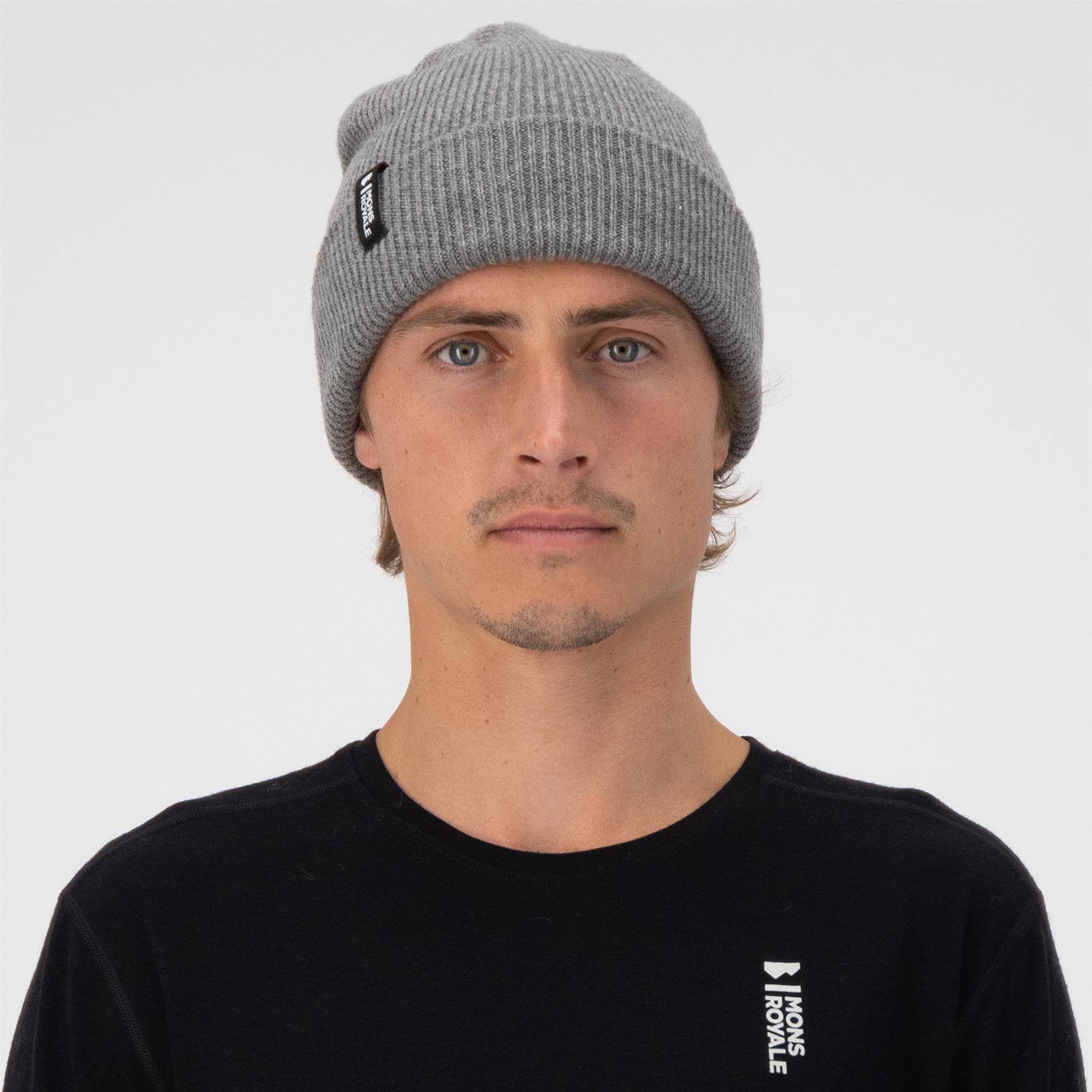Mons Royale Chunky Logger Merino Beanie Charcoal Marl