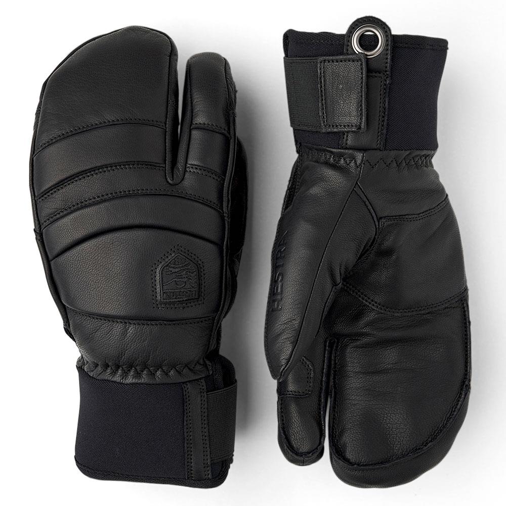 Hestra Fall Line Leather 3 Finger Mitts Black