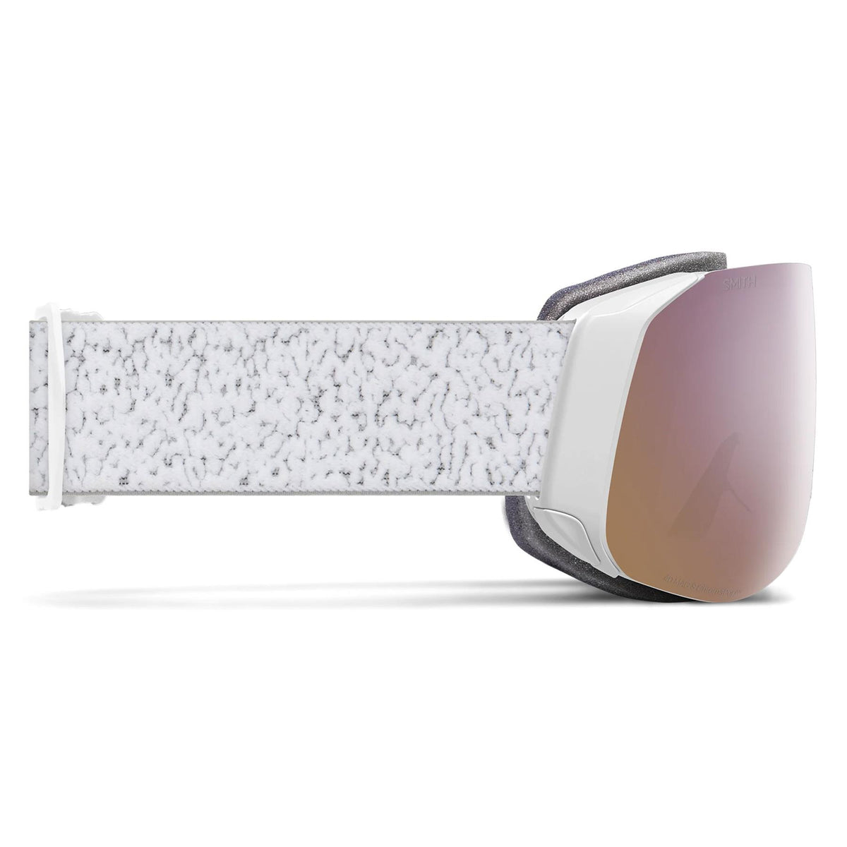 Smith 4D MAG S Goggles White Chunky Knit - Chromapop Everyday Rose Gold Mirror + Spare Lens