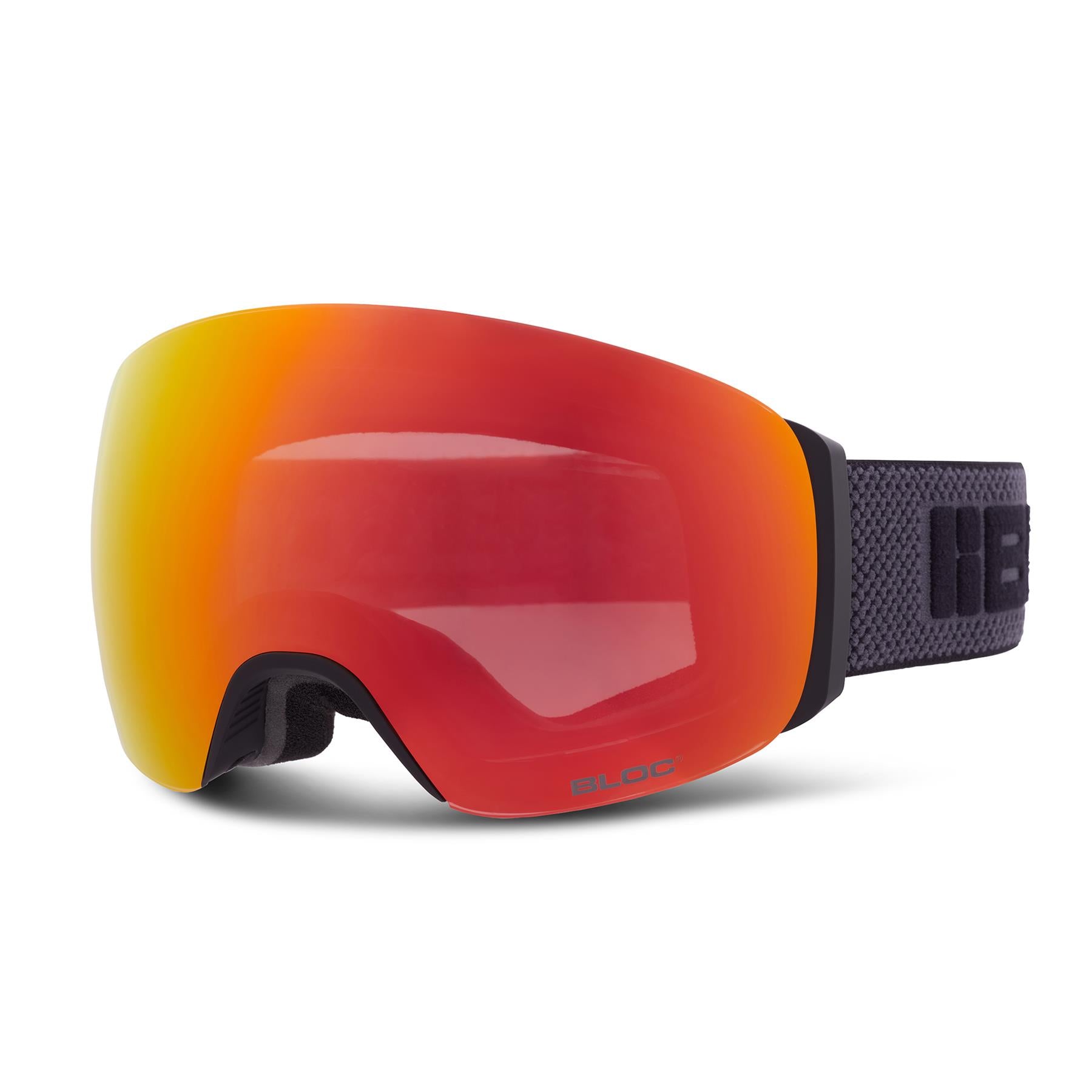 Bloc Forty-Five Goggles Matt Black - Red Mirror + Orange Revo Blue Lenses