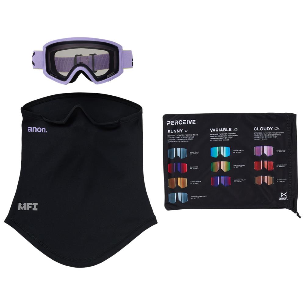 Anon Tracker 2.0 MFI Kids Goggles Hyper Lilac - Smoke Lens + Face Mask